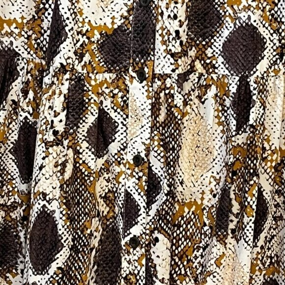 Maeve by Anthropologie Snake-Printed Maxi Button Front Back Cutout Dress Size 2 - Picture 6 of 13